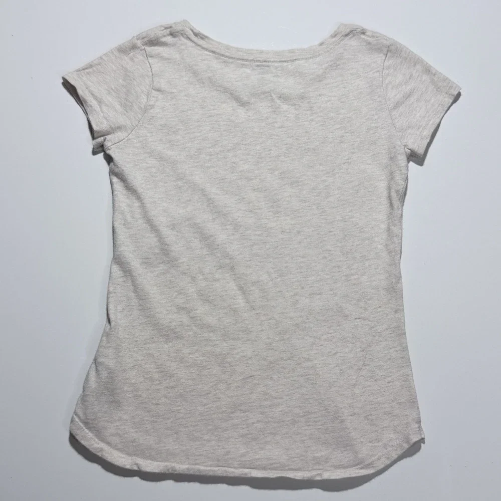 Old Navy Girls Run The World Graphic T-Shirt Cream Pink Gold Sz 8 M Regular